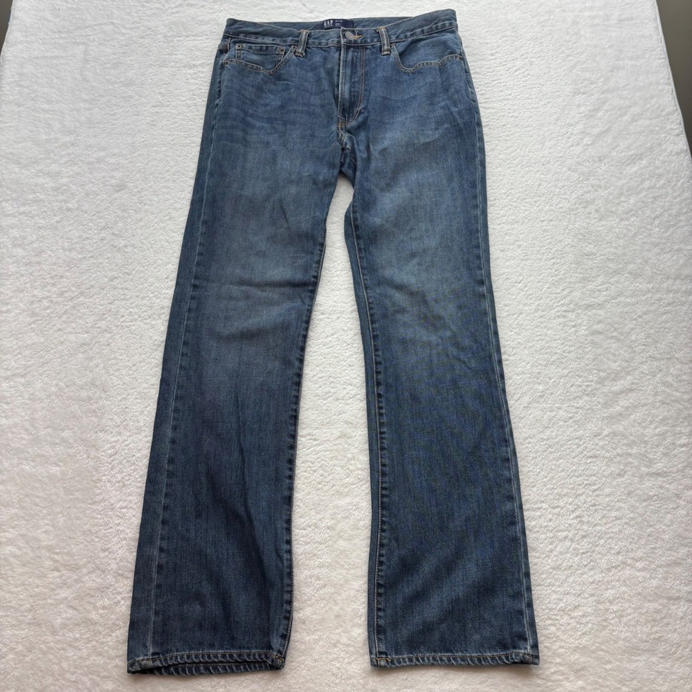 GAP Denim Mens 34x36 Bootcut Jeans Medium Wash Blue 100% Cotton Gap For Good